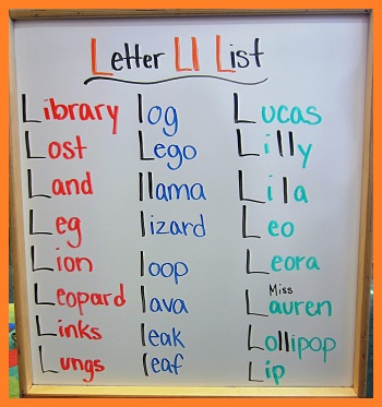 letter l list