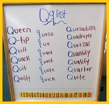 q list - Words That Start With Q For Kindergarten